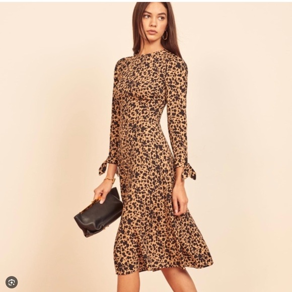 Reformation Dresses & Skirts - Like New! Reformation midi leopard dress size 8